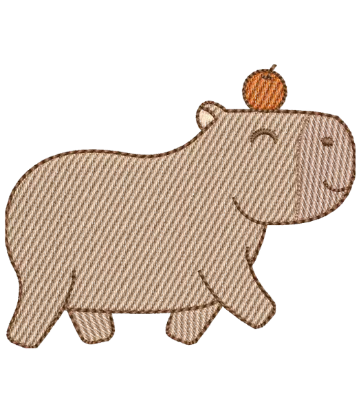 Matriz de Bordado Capivara com Laranja